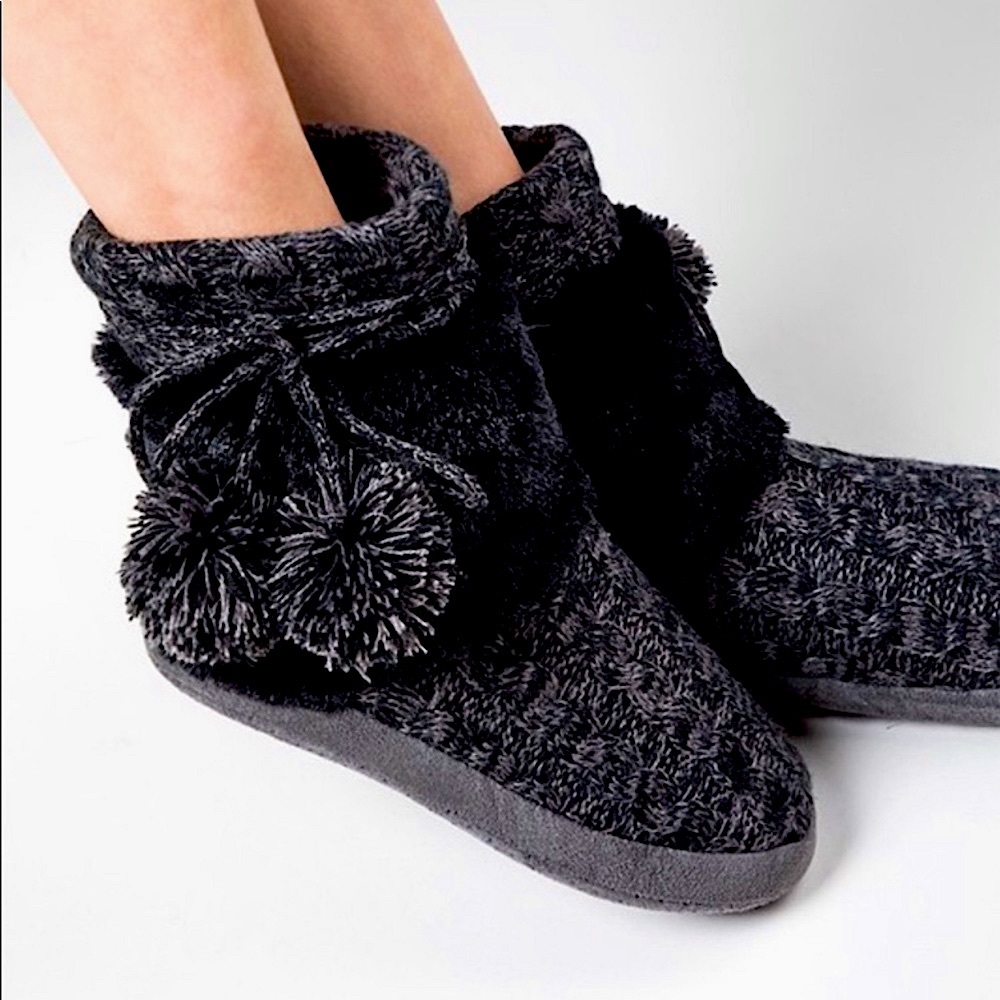 #249 Cozy Winter Ready Knitted Sherpa Lined Slippers - Picture 6 of 17